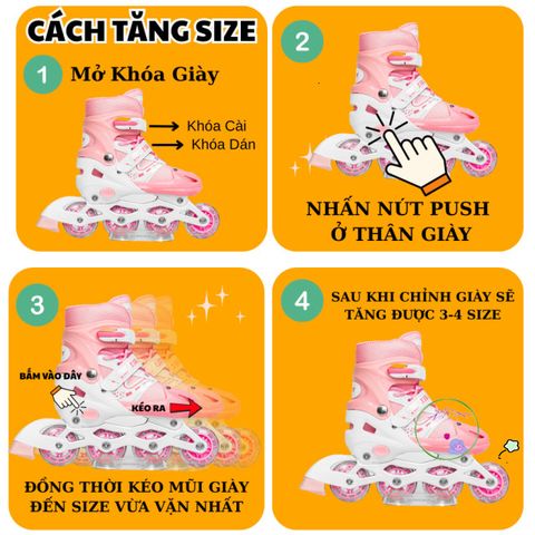 Giày Patin Trẻ Em Centosy BEAR - Bánh Xe Phát Sáng, Điều Chỉnh Kích Thước, An Toàn và Thoải Mái Cho Bé Trai và Bé Gái