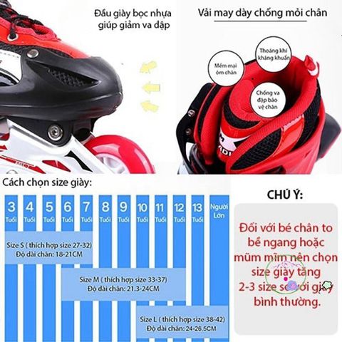 Giày Patin Đa Năng Sport - Giày Trượt Cho Trẻ Em và Người Lớn, Điều Chỉnh Kích Cỡ Dễ Dàng, Nhiều Màu Sắc Tùy Chọn