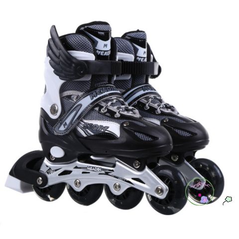 Giày Patin Power An Toàn Cho Trẻ - Điều Chỉnh Bánh Xe 2 Hàng, Phát Sáng, Dành Cho Bé Mới Học Trượt Patin