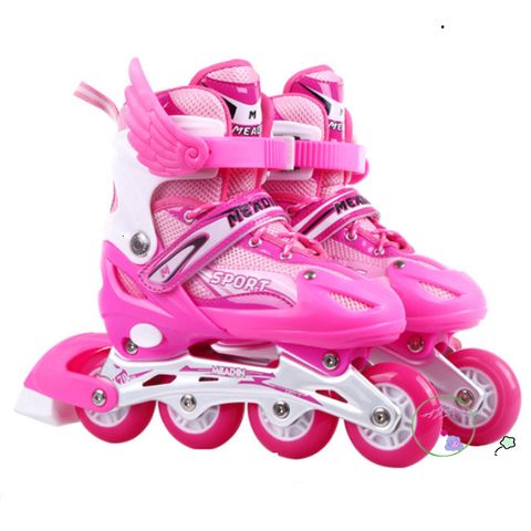 Giày Patin Power An Toàn Cho Trẻ - Điều Chỉnh Bánh Xe 2 Hàng, Phát Sáng, Dành Cho Bé Mới Học Trượt Patin