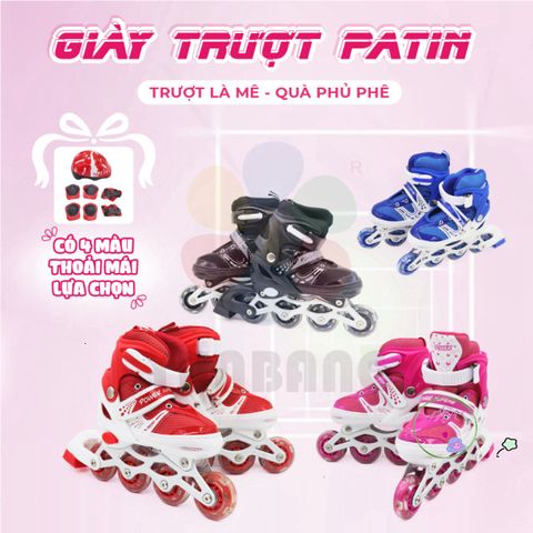 Giày Trượt Patin An Toàn Cho Trẻ Em Kèm Bộ Bảo Hộ - Size S, M, L - Chắc Chắn, An Toàn, Thể Thao Mạo Hiểm