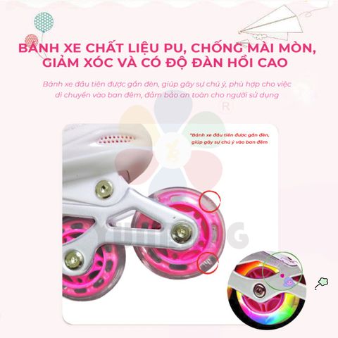 Giày Trượt Patin An Toàn Cho Trẻ Em Kèm Bộ Bảo Hộ - Size S, M, L - Chắc Chắn, An Toàn, Thể Thao Mạo Hiểm