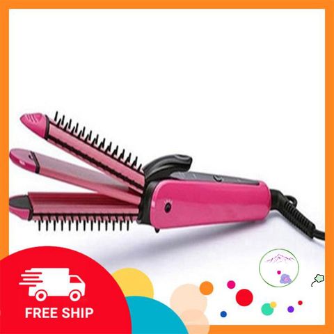 Máy Làm Tóc Nova NHC-8890 - Đa Năng 3 Trong 1 Uốn Duỗi Xoăn Phồng, Thiết Kế Hiện Đại Màu Hồng, Bảo Hành 3 Tháng