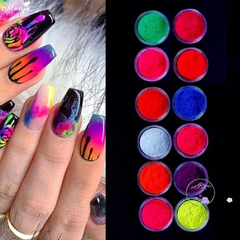 Bột Dạ Quang MANGO Nail Supply - Set Phối Màu Sơn Gel Thích Hợp Dùng Trong Nail Art, Giao Hàng Toàn Quốc