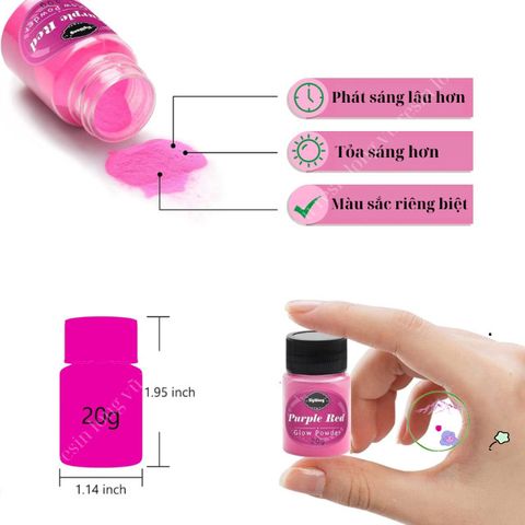 Bộ 12 Màu Bột Dạ Quang Phát Sáng Trong Tối - Phụ Kiện Resin Handmade Trang Sức Nghệ Thuật Sáng Lấp Lánh