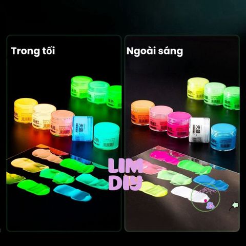 Sơn Dạ Quang Acrylic 20ml - Sơn Phát Sáng Trong Bóng Tối, Vẽ Nhiều Chất Liệu, Dụng Cụ Nghệ Thuật LIM DIY