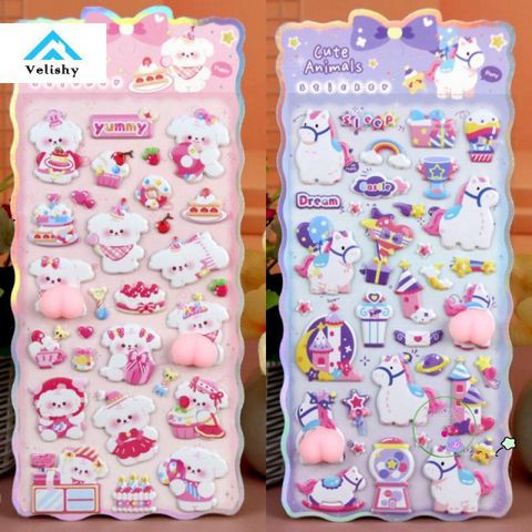 Decal 3D Chó Mèo Dễ Thương Velishy - Nhãn Dán Làm Đẹp Điện Thoại & Laptop - Quà Tặng Hoạt Hình Sáng Tạo