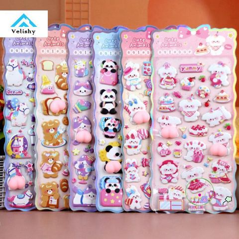 Decal 3D Chó Mèo Dễ Thương Velishy - Nhãn Dán Làm Đẹp Điện Thoại & Laptop - Quà Tặng Hoạt Hình Sáng Tạo