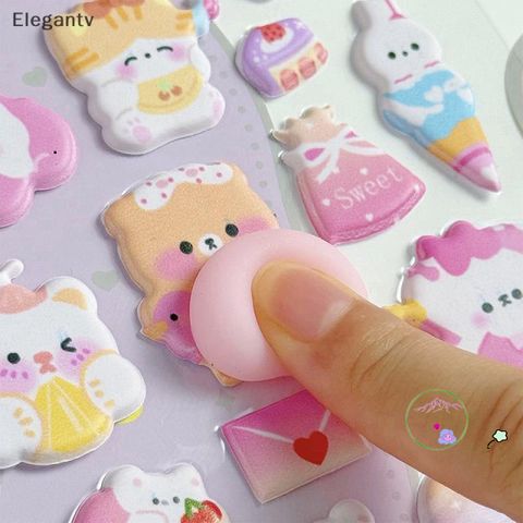 Miếng Dán Hoạt Hình Kawaii 3D - Trang Trí Điện Thoại Ngộ Nghĩnh, Quà Tặng Vui Nhộn, Thiết Kế Độc Đáo và Chất Liệu An Toàn
