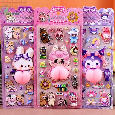 Miếng Dán Hoạt Hình Kawaii 3D Ngộ Nghĩnh - Trang Trí Điện Thoại Vui Vẻ Cho Trẻ Em, Quà Tặng Độc Đáo và Sáng Tạo