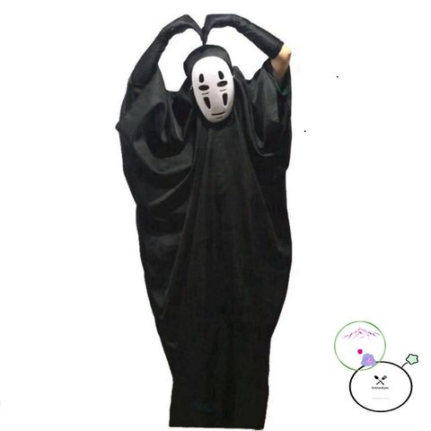 Bộ Đồ Hóa Trang Vô Diện Cho Trẻ Em và Người Lớn - Áo Choàng Đen và Mặt Nạ Cosplay Huyền Bí