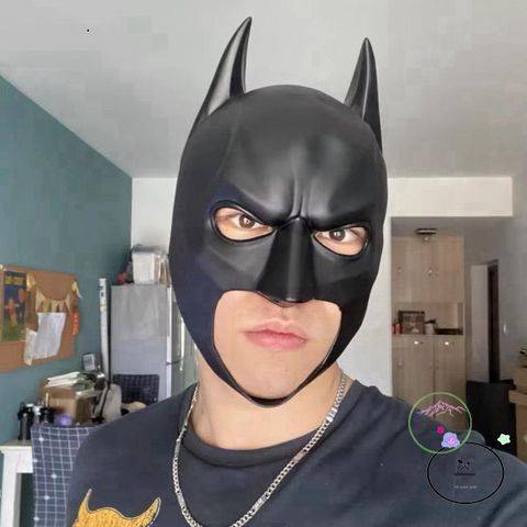 Mũ Cao Su Người Dơi Đen Cosplay - Phụ Kiện Hóa Trang Bền Bỉ Cho Halloween, Đạo Cụ Chất Lượng Cao, Unisex
