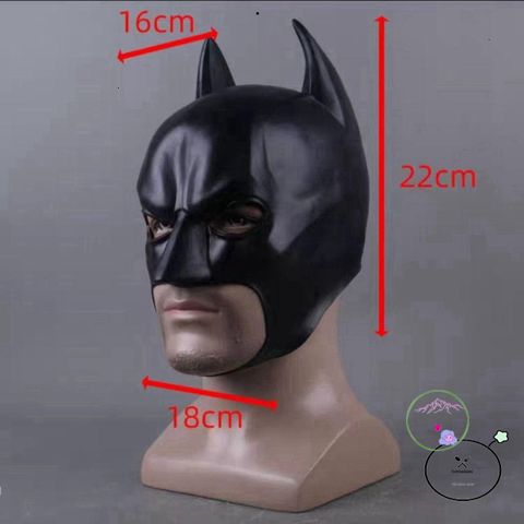 Mũ Cao Su Người Dơi Đen Cosplay - Phụ Kiện Hóa Trang Bền Bỉ Cho Halloween, Đạo Cụ Chất Lượng Cao, Unisex