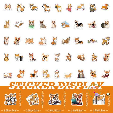 Bộ Sticker Chó Corgi Mông Bự Cute Chống Nước - Hình Dán Đa Dạng 5/20/40/100 Cái Cho Laptop, Mũ Bảo Hiểm, Vali