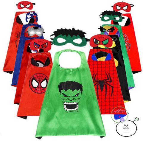 Áo Choàng Siêu Nhân Kèm Mặt Nạ Cho Bé - Quà Tặng Lễ Hội, Sinh Nhật, Halloween - Chất Liệu Phi Bóng 70x70cm