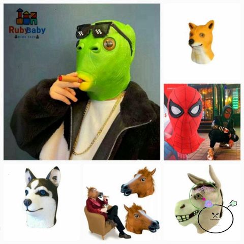 Mặt Nạ Cosplay Cá Xanh Halloween - Đạo Cụ Hóa Trang Vui Nhộn Cho Tiệc Lễ Hội & Gia Đình, Chất Liệu Silicone An Toàn