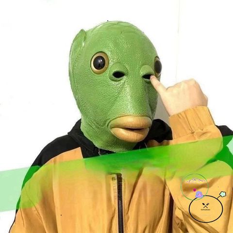 Mặt Nạ Cosplay Cá Xanh Halloween - Đạo Cụ Hóa Trang Vui Nhộn Cho Tiệc Lễ Hội & Gia Đình, Chất Liệu Silicone An Toàn