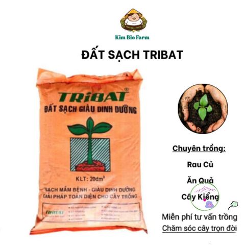 Đất Sạch Tribat 1KG - Giá Thể Trồng Cây Tự Nhiên, Giàu Dinh Dưỡng, Không Mầm Bệnh, Phù Hợp Với Rau, Hoa, Cây Kiểng