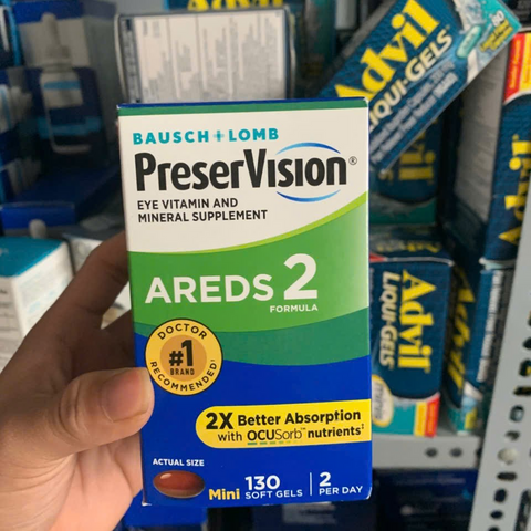 Viên Uống Bổ Mắt Preservision AREDS2 Multivitamin 2in1 Cho Người Trên 50 Tuổi - Giúp Bảo Vệ Sức Khỏe Mắt, 130 & 140 Viên