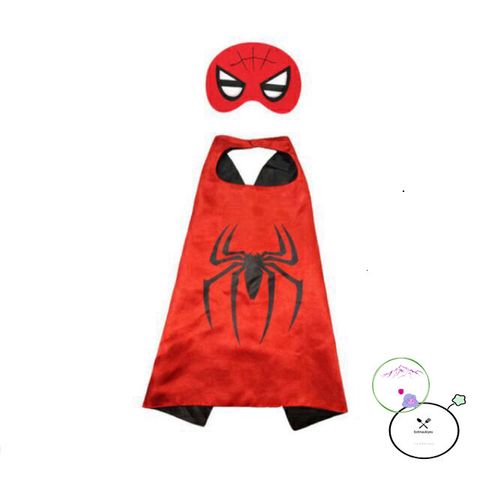 Áo choàng Spider-Man cho trẻ em kèm mặt nạ Halloween - Trang phục cosplay siêu anh hùng thú vị cho bé yêu