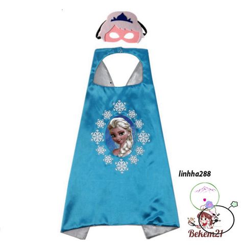 Bộ Trang Phục Công Chúa Elsa & Anna Kèm Mặt Nạ - Thời Trang Halloween Cho Bé 2-8 Tuổi, Chất Liệu Cotton An Toàn