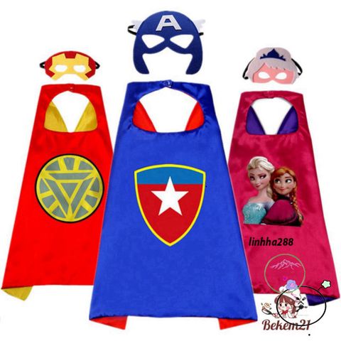 Bộ Trang Phục Công Chúa Elsa & Anna Kèm Mặt Nạ - Thời Trang Halloween Cho Bé 2-8 Tuổi, Chất Liệu Cotton An Toàn