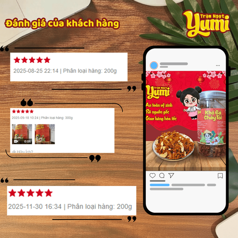 Khô Gà Cháy Tỏi Yumi - Đồ Ăn Vặt Thịt Xé Sợi Cay Thơm Nguyên Chất, Snack Việt Nam Tiêu Chuẩn An Toàn Vệ Sinh 200g/300g