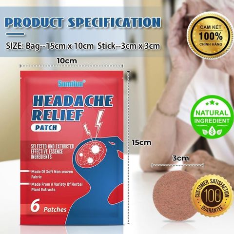 Miếng Dán Thảo Mộc SUMIFUN Giảm Đau Đầu, Ù Tai, Ngứa Tai - Hỗ Trợ Thính Lực An Toàn, Không Xâm Lấn, 6 Miếng