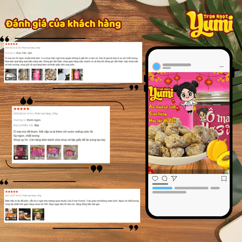 Ô mai Mơ 3 vị Yumi - Đồ ăn vặt xí muội chua mặn ngọt, 150g, 250g, hấp dẫn cho sức khỏe và dịu họng, quà tặng tuyệt vời.