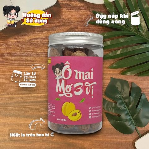 Ô mai Mơ 3 vị Yumi - Đồ ăn vặt xí muội chua mặn ngọt, 150g, 250g, hấp dẫn cho sức khỏe và dịu họng, quà tặng tuyệt vời.