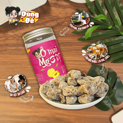 Ô mai Mơ 3 vị Yumi - Đồ ăn vặt xí muội chua mặn ngọt, 150g, 250g, hấp dẫn cho sức khỏe và dịu họng, quà tặng tuyệt vời.