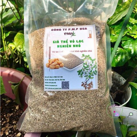 Vỏ Lạc Khô Dạng Nhuyễn 1Kg - Giá Thể Trộn Đất Giúp Cây Phát Triển Mạnh Mẽ và Giữ Ẩm Tốt cho Hoa Cảnh và Rau Sạch