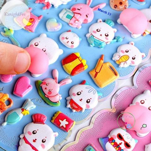 Miếng Dán DIY Hoạt Hình Động Vật 3D K2nightFee - Trang Trí Điện Thoại Đáng Yêu & Thư Giãn, Chất Liệu Bền, Dễ Sử Dụng