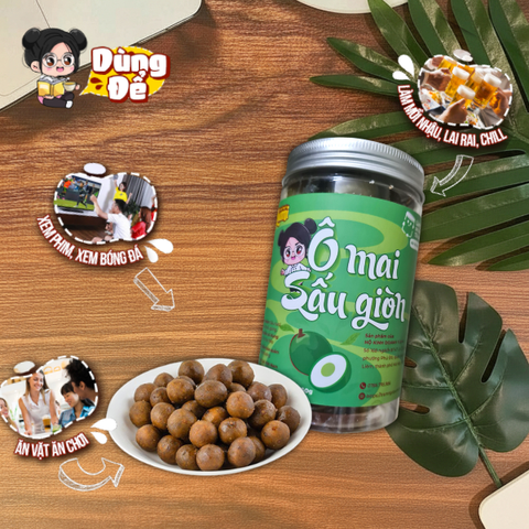 Ô Mai Sấu Giòn Yumi – Đồ Ăn Vặt Mứt Quả Chua Ngọt Thơm Ngon, 150g - 500g, Giúp Dưỡng Họng Và Giảm Ho Hiệu Quả