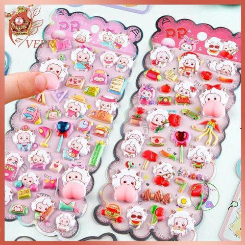 Hình Dán 3D Hoạt Hình Cừu Con Dễ Thương - Dán Trang Trí Điện Thoại DIY Chất Lượng Cao, Quà Tặng Dễ Thương Cho Bé Gái
