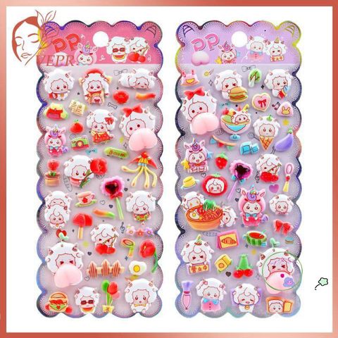Hình Dán 3D Hoạt Hình Cừu Con Dễ Thương - Dán Trang Trí Điện Thoại DIY Chất Lượng Cao, Quà Tặng Dễ Thương Cho Bé Gái