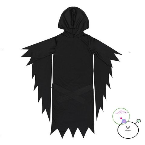 Bộ trang phục Thần Chết huyền bí kèm mặt nạ Halloween cho người lớn - Áo dài, găng tay, chất liệu polyester, Cosplay lễ hội
