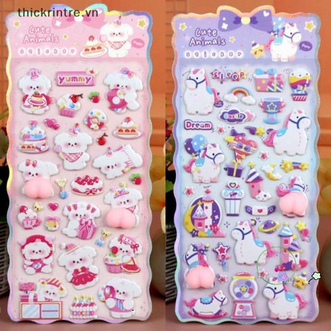 Decal Hoạt Hình Chó Mèo 3D Dễ Thương - Trang Trí Điện Thoại, Laptop, Sách Vở - Quà Tặng Sáng Tạo Cho Trẻ Em
