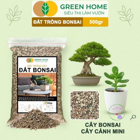 Đất Trồng Bonsai GreenHome 500Gr - Khả Năng Giữ Ẩm Tối Ưu, Thoáng Khí Tự Nhiên, Phát Triển Rễ Mạnh Mẽ Cho Cây Cảnh