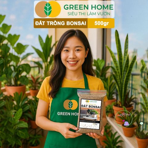 Đất Trồng Bonsai GreenHome 500Gr - Khả Năng Giữ Ẩm Tối Ưu, Thoáng Khí Tự Nhiên, Phát Triển Rễ Mạnh Mẽ Cho Cây Cảnh