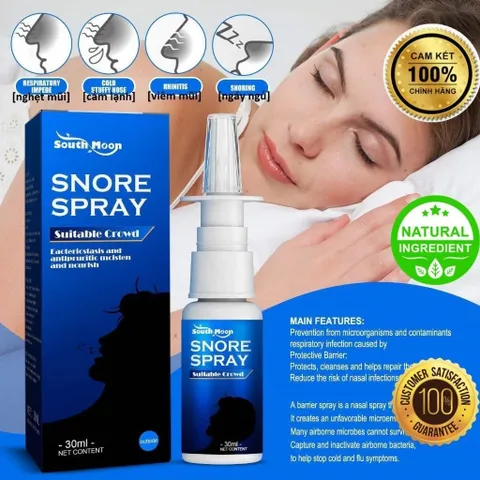 Chai Xịt Thảo Mộc 100% Giảm Ngáy Ngủ, Nghẹt Mũi, Viêm Mũi - Hỗ Trợ Giấc Ngủ Sâu và Khó Thở, Giải Pháp Tiện Lợi cho Mọi Lứa Tuổi