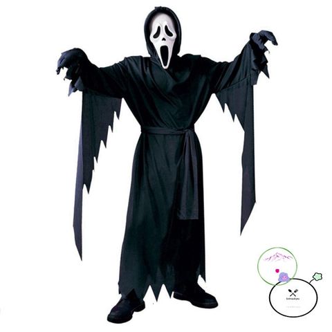 Bộ trang phục Thần Chết Bí Ẩn Halloween - Áo, Mũ, Thắt Lưng và Găng Tay Cosplay cho Người Lớn và Trẻ Em