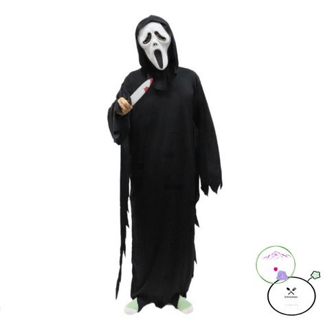 Bộ trang phục Thần Chết Bí Ẩn Halloween - Áo, Mũ, Thắt Lưng và Găng Tay Cosplay cho Người Lớn và Trẻ Em