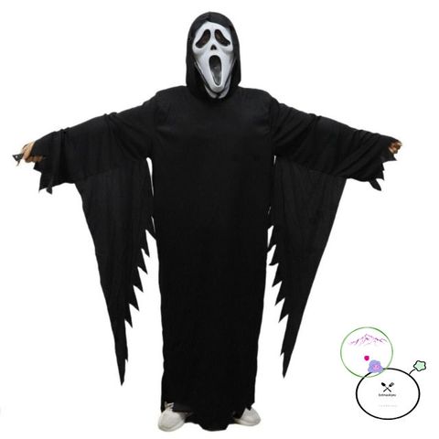 Bộ trang phục Thần Chết Bí Ẩn Halloween - Áo, Mũ, Thắt Lưng và Găng Tay Cosplay cho Người Lớn và Trẻ Em