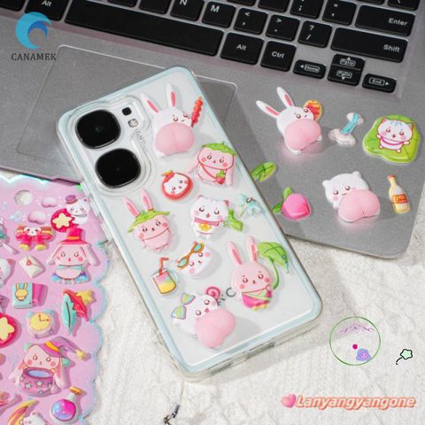Miếng Dán 3D Hoạt Hình CANAMEK - Dễ Thương Trang Trí Điện Thoại & Văn Phòng Mềm Mại, Chất Liệu Cao Cấp, Giảm Căng Thẳng