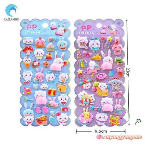 Miếng Dán 3D Hoạt Hình CANAMEK - Dễ Thương Trang Trí Điện Thoại & Văn Phòng Mềm Mại, Chất Liệu Cao Cấp, Giảm Căng Thẳng