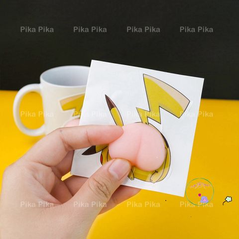 Bộ Sticker Pikachu Dễ Thương Chống Va Đập - Hình Dán 3D Trang Trí Xe Hơi, Tủ Lạnh PK0021 TooYoo
