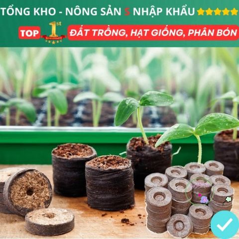Viên Nén Xơ Dừa 10 Viên - Giá Thể Ươm Hạt Giống Rau, Hoa, Dinh Dưỡng Tối Ưu Cho Cây Con, Tăng Trưởng Nhanh Chóng