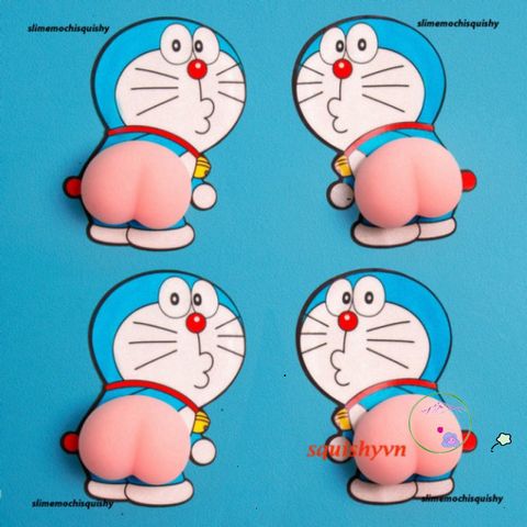 Decal Silicon Hình Mông Đào Dễ Thương - Hình Dán Laptop Mochi Squishy 3D Độc Đáo, Giảm Stress, Chống Xước, Dễ Sử Dụng