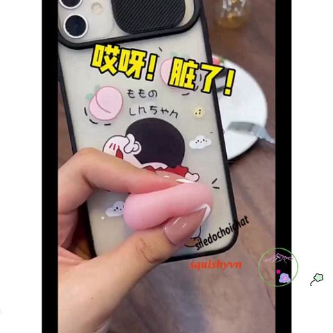 Thẻ Dán Silicon Hình Mông Đào Đáng Yêu Cho Laptop - Mochi Squishy 3D Giảm Stress, Tô Điểm Điện Thoại Thú Vị